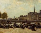 斯坦尼斯 拉勒平 : The Apple Marker, Quai de Gesvres and Quay de l'Hotel de Vil